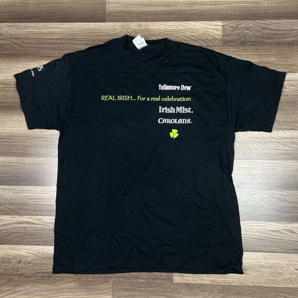 VTG Irish Mist Carolans Tullamore Dew Irish Whiskey Promo Shirt St Paddys Sz XL - Picture 2 of 9